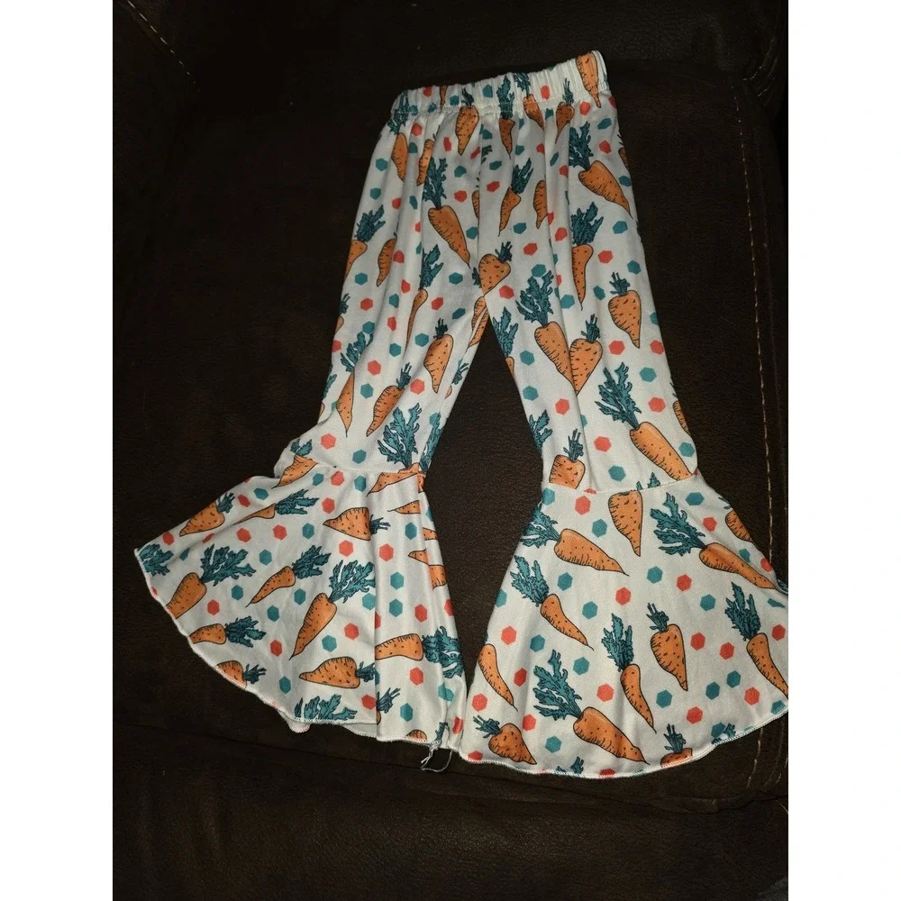 Boutique spring Easter bunny hip hop‎ carrot outfit top leggings 80 12 18 months